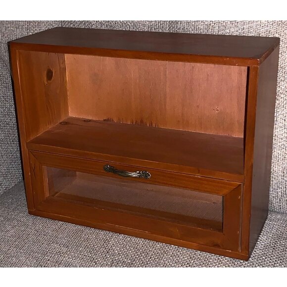 Wooden Tabletop/Desk Organizer w/ Open Cabinet Top & Bottom Drawer #1 - Picture 1 of 5